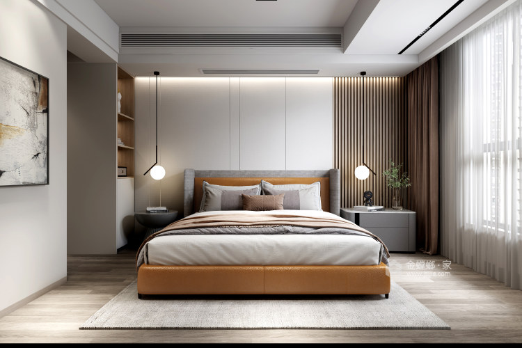 70平御湖湾现代风格-卧室效果图及设计说明