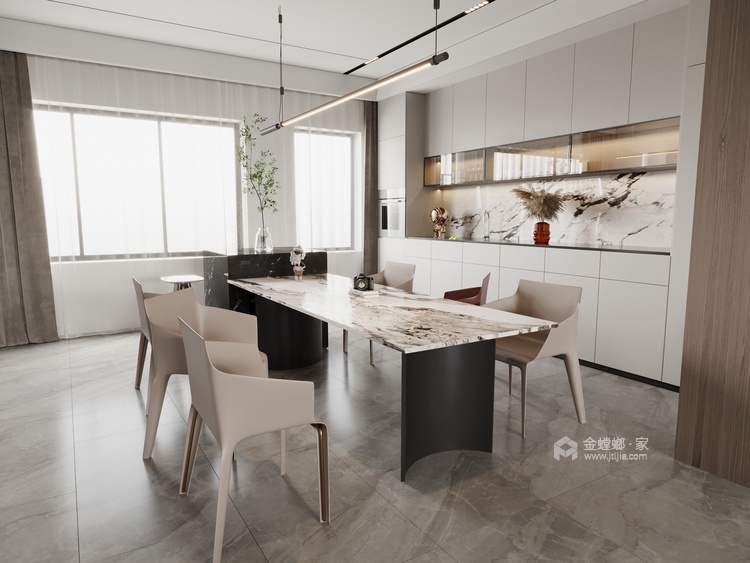 135平壹湖国际现代风格-三室三卫一厅一厨-空间效果图