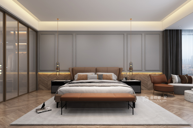 525平一心苑别墅现代风格-卧室效果图及设计说明