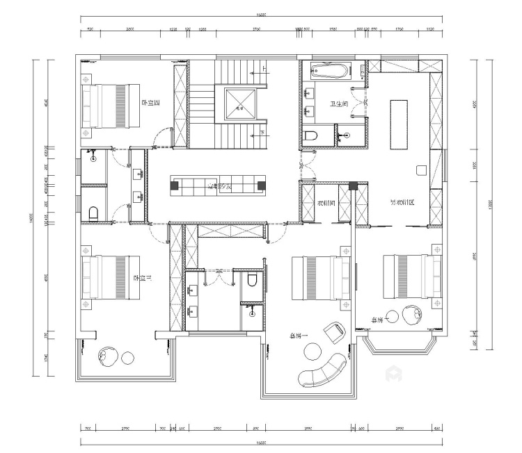 525平一心苑别墅现代风格-平面设计图及设计说明