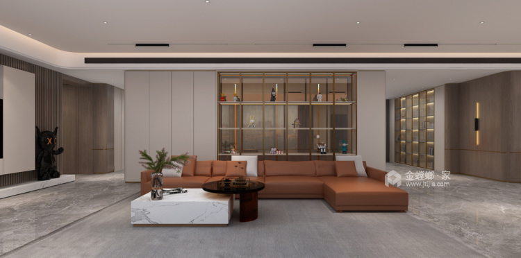 525平一心苑别墅现代风格-客厅效果图及设计说明