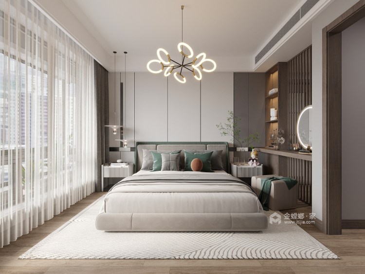 97平秉心苑现代风格-满满的幸福-卧室效果图及设计说明