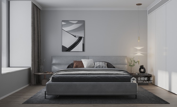 128平中海万锦园现代风格-朴素生活-卧室效果图及设计说明