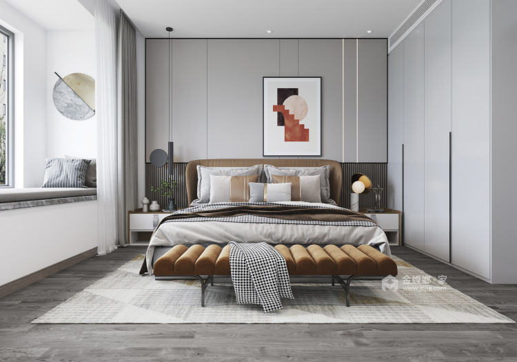 117平白塘景苑现代风格-卧室效果图及设计说明