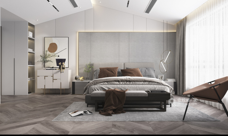 350平郁府自建民居新中式风格-卧室效果图及设计说明