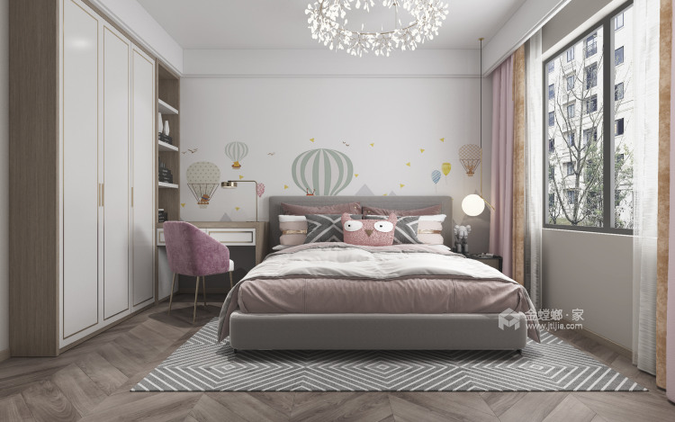 350平郁府自建民居新中式风格-卧室效果图及设计说明
