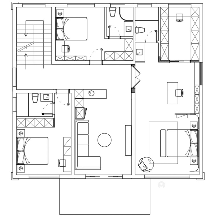 350平郁府自建民居新中式风格-平面设计图及设计说明