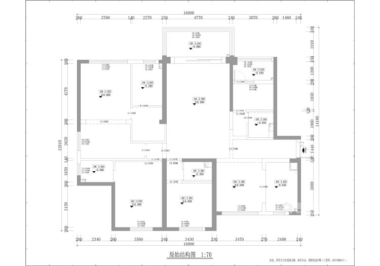 270平碧桂园新中式风格-业主需求&原始结构图
