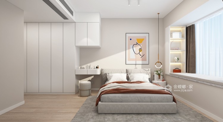 128平新乐府现代风格-卧室效果图及设计说明