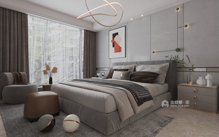 260平金融城现代风格-卧室效果图及设计说明