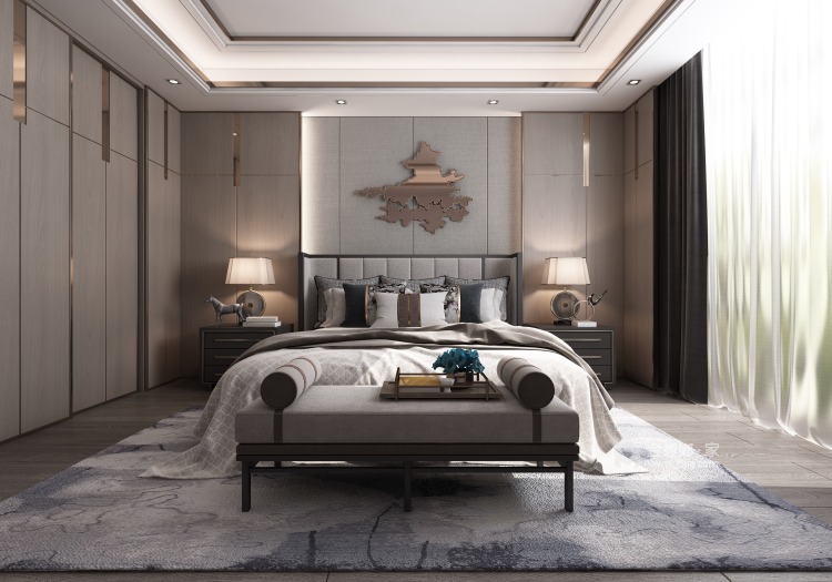 193平悦府现代风格-卧室效果图及设计说明