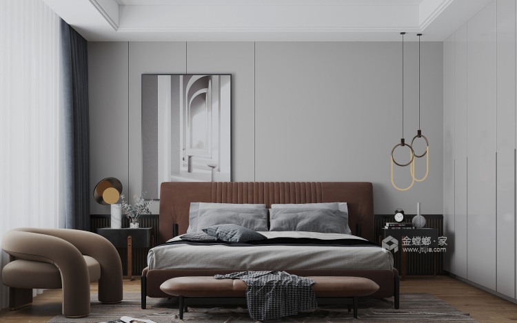 260平金融城现代风格-卧室效果图及设计说明