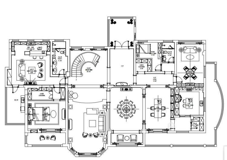 860平森林别墅法式风格-平面设计图及设计说明