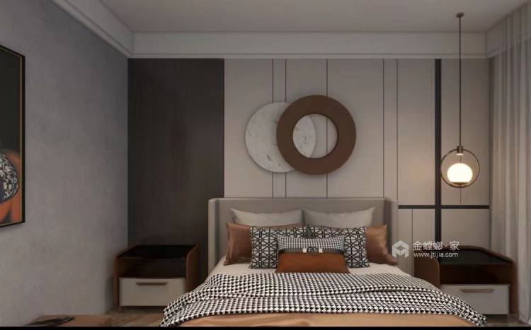 160平胥江府现代风格-卧室效果图及设计说明