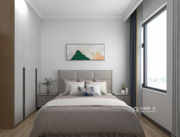 160平山水原著现代风格-跃层空间-卧室效果图及设计说明
