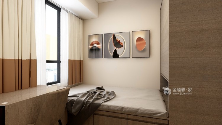 108平白沙鹭岛现代风格-温馨三居室-卧室效果图及设计说明