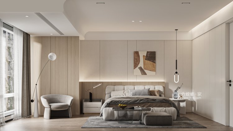 300平天悦府现代风格-致简美学生活-卧室效果图及设计说明