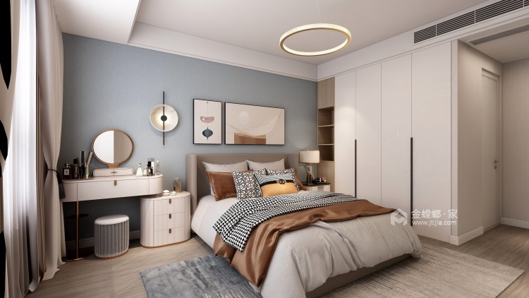 140平孟河星光城现代风格-清晨时光-卧室效果图及设计说明