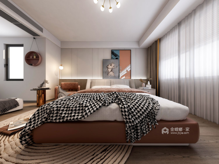 90平融悦府现代风格-柔和与精致结合-卧室效果图及设计说明