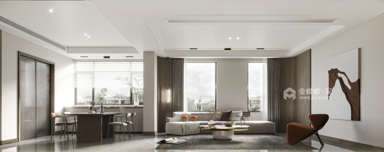 165平第五元素现代风格-客厅效果图及设计说明