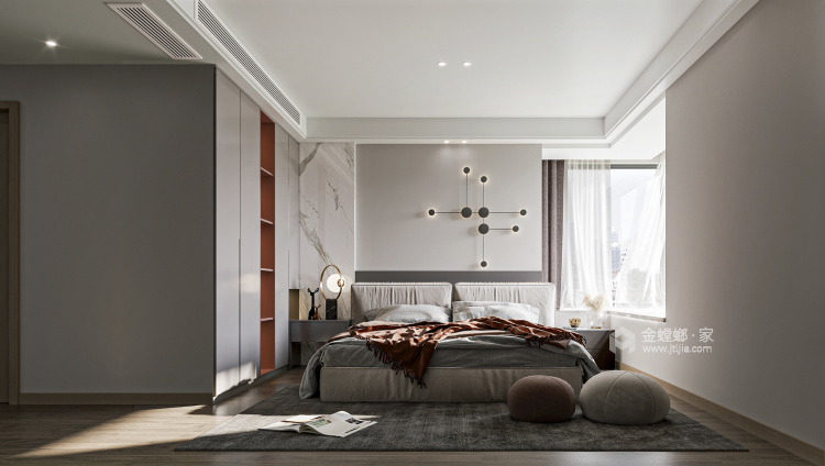 165平第五元素现代风格-卧室效果图及设计说明