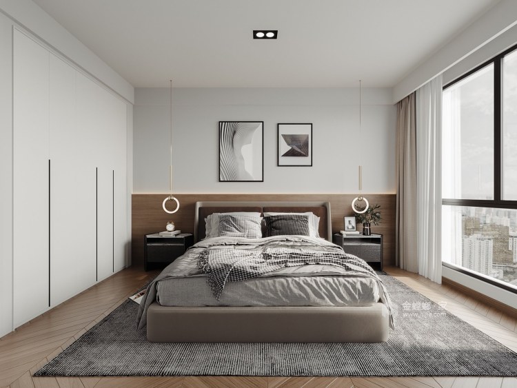 130仙龙湾山庄现代风格-极简的灵性-卧室效果图及设计说明
