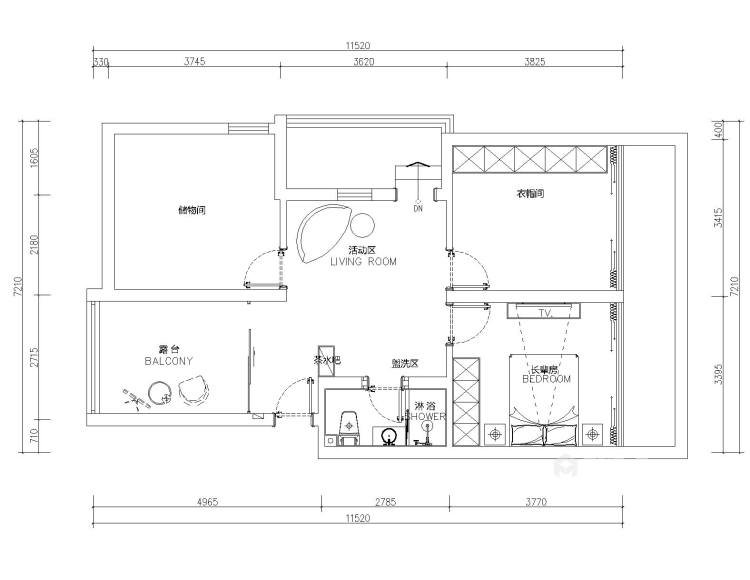168平北直街小区北欧风格-妙用宜家搭配出温暖的家-平面设计图及设计说明