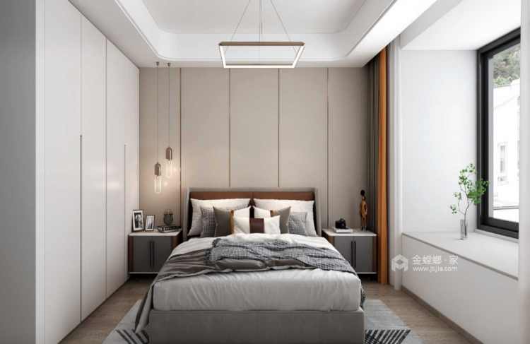 140平龙湖时代天街现代风格-现代轻奢 追求恰到好处的精致-卧室效果图及设计说明