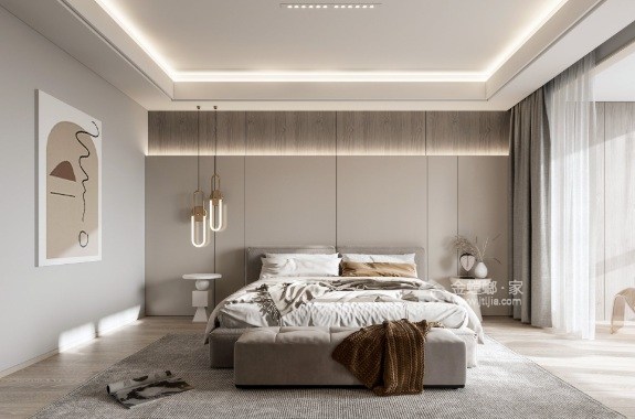 200平兰洋大厦现代风格-优雅是唯一不会褪色的美-卧室效果图及设计说明