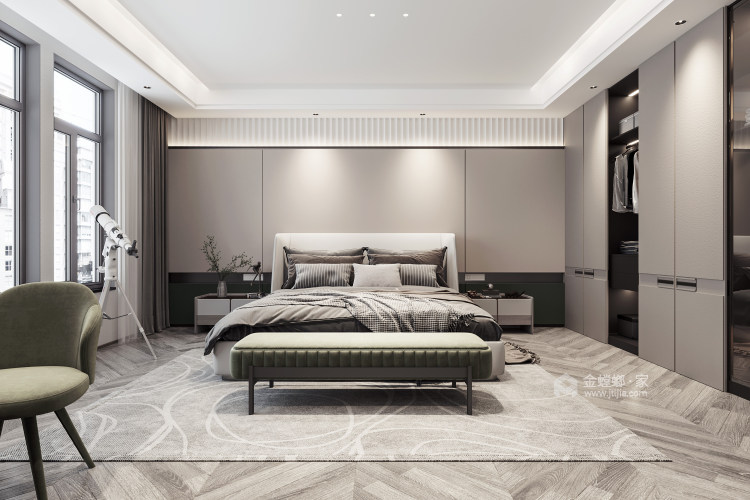 300平巨凝金水岸现代风格-精致生活态度 • 都市漫步-卧室效果图及设计说明