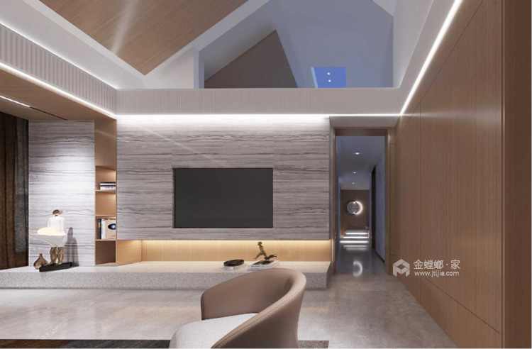 145平苏和雅集现代风格-放松舒适的家-客厅效果图及设计说明