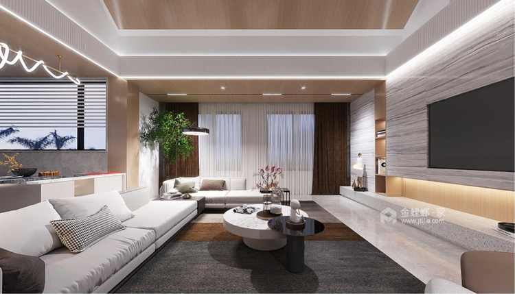 145平苏和雅集现代风格-放松舒适的家-客厅效果图及设计说明