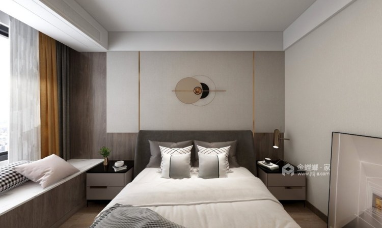 140平锦绣天地现代风格-用低调的方式诠释奢华，简单的手法表现气质与品位-卧室效果图及设计说明