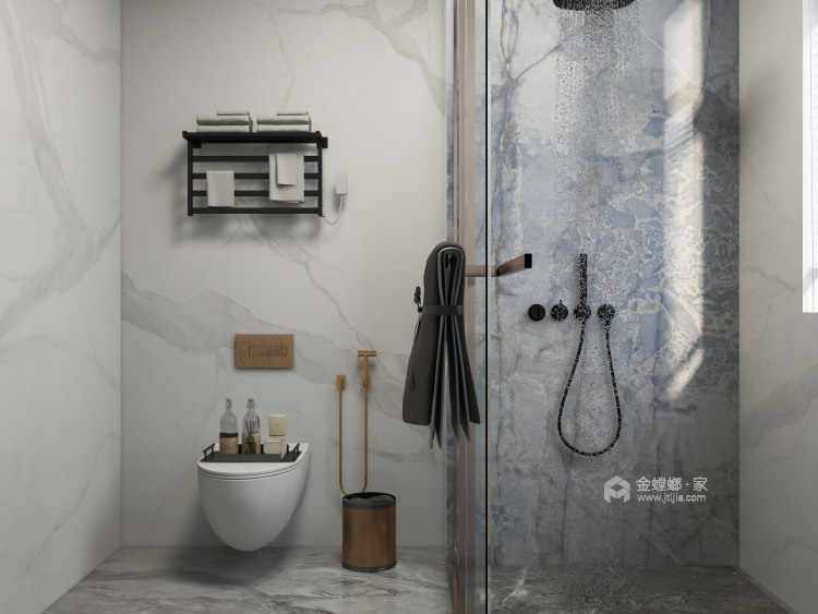 140平晋陵文锦现代风格-灰色系空间设计，精致温馨的小资情调-卫生间