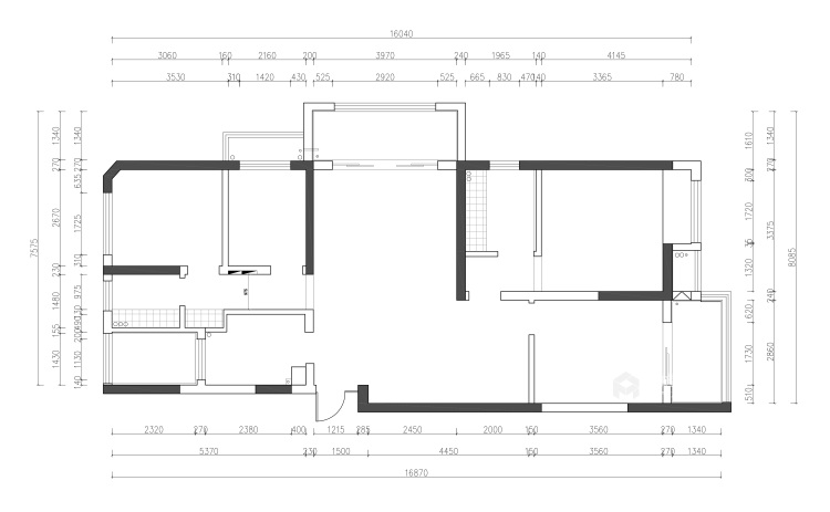140平晋陵文锦现代风格-灰色系空间设计，精致温馨的小资情调-业主需求&原始结构图