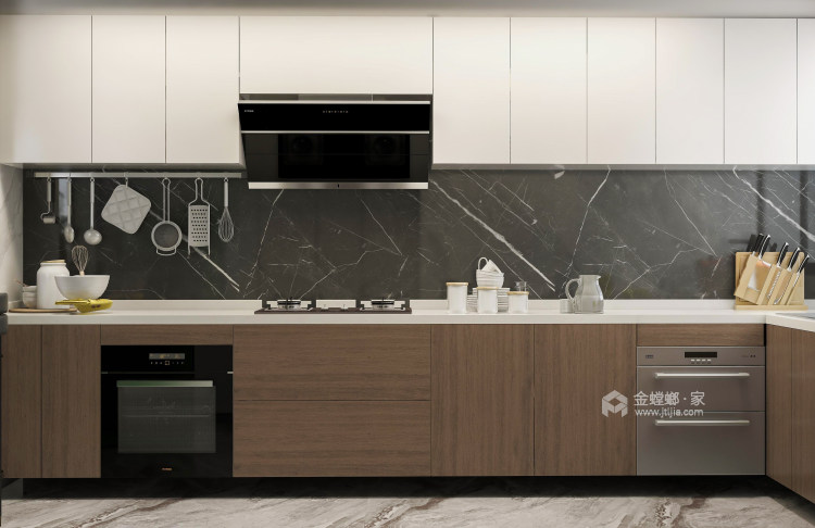 140平晋陵文锦现代风格-灰色系空间设计，精致温馨的小资情调-厨房