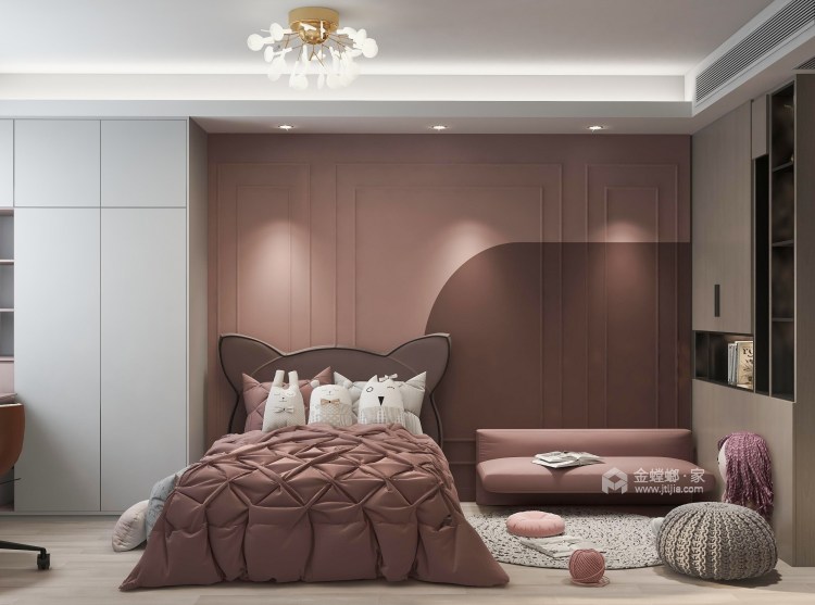 140平晋陵文锦现代风格-灰色系空间设计，精致温馨的小资情调-儿童房