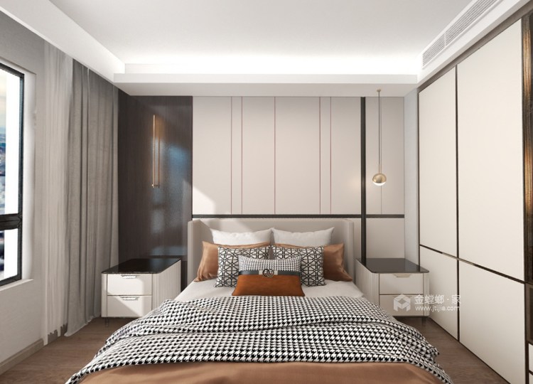 175平玉兰广场现代风格-用低调的方式诠释奢华，简单的手法表现气质与品位-卧室效果图及设计说明