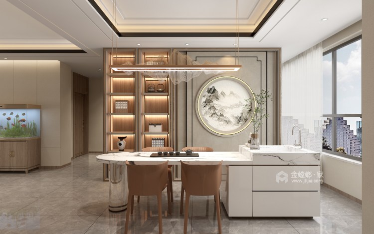 261平冠景君悦湖新中式风格-餐厅效果图及设计说明