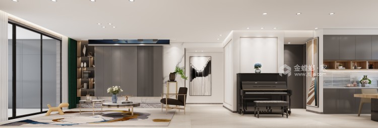 189平中航金城一号现代风格-品味低调的质感生活-客厅效果图及设计说明