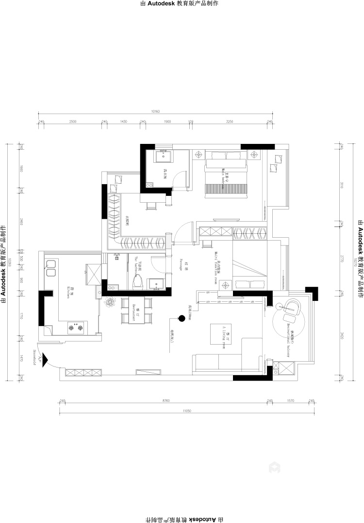 105平江屿城现代风格-平面设计图及设计说明