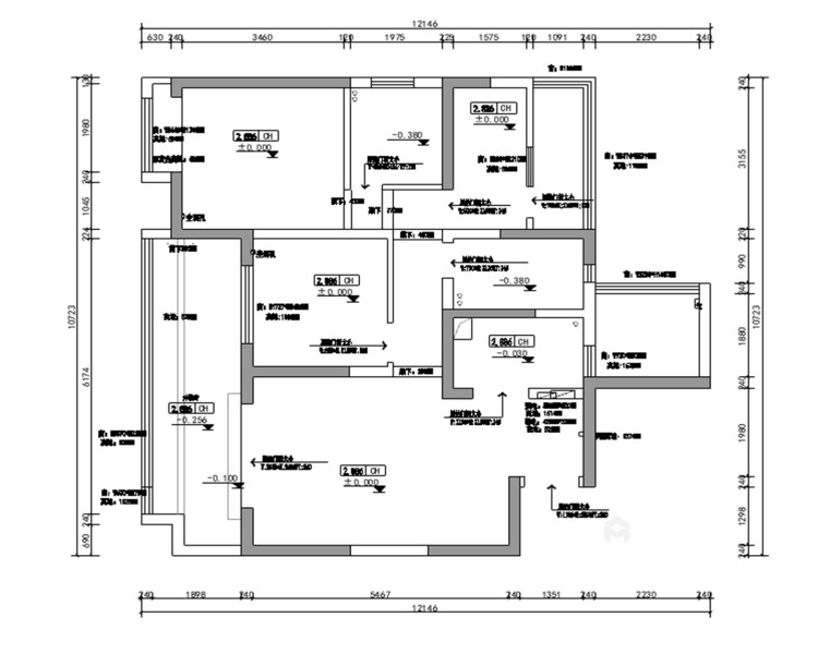 112平森林城现代风格-业主需求&原始结构图