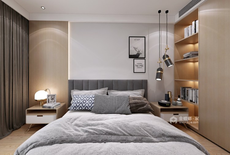 128平玉兰广场现代风格-卧室效果图及设计说明