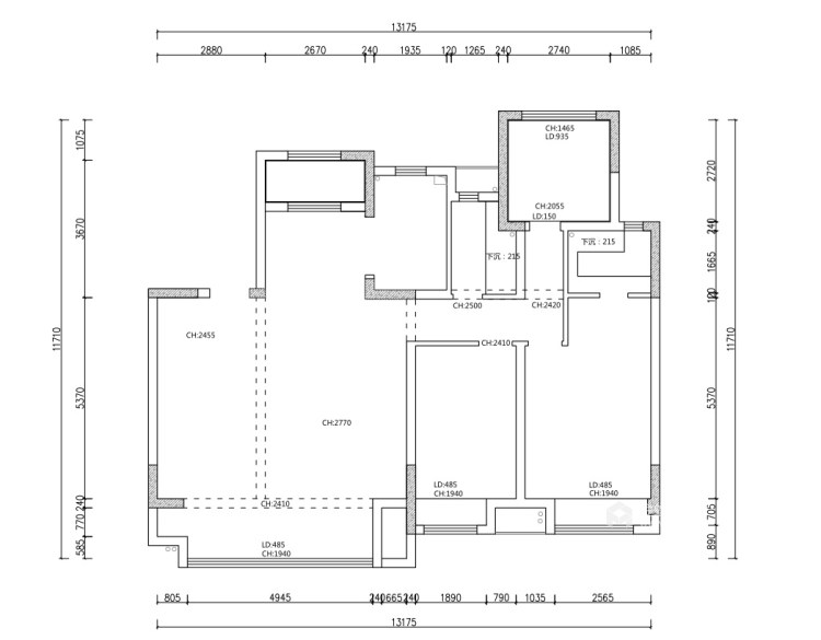 146平紫荆花园新中式风格-木色生活-业主需求&原始结构图