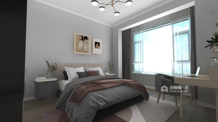 115中心城现代风格-卧室效果图及设计说明