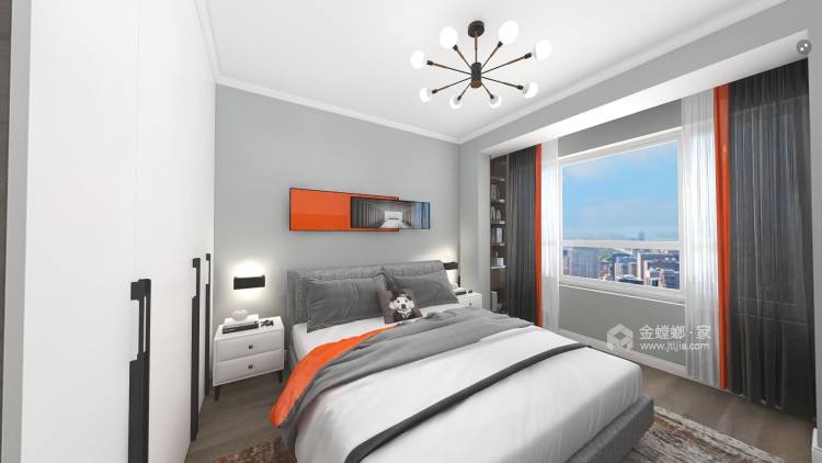 111平中心城现代风格-卧室效果图及设计说明