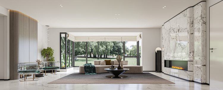 232平金鹰国际现代风格-侘寂之家-客厅效果图及设计说明
