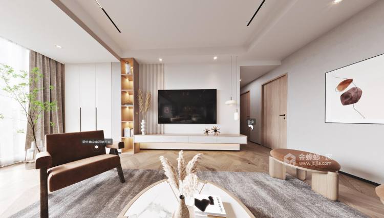 130平江屿城现代风格-客厅效果图及设计说明