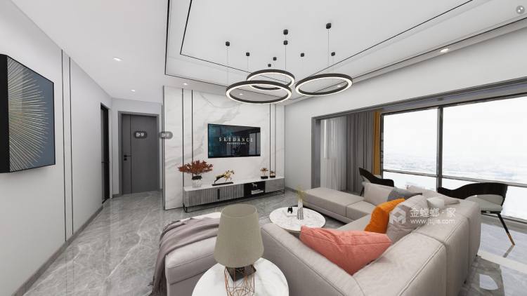 105青江蘭台平现代风格-客厅效果图及设计说明