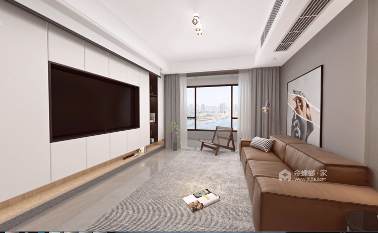 140平雅居乐唐颂现代风格-木色芳馨-客厅效果图及设计说明